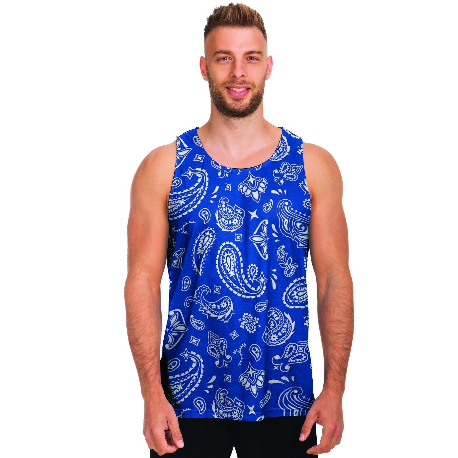 Blue Bandana Men's Tank Tops-grizzshop