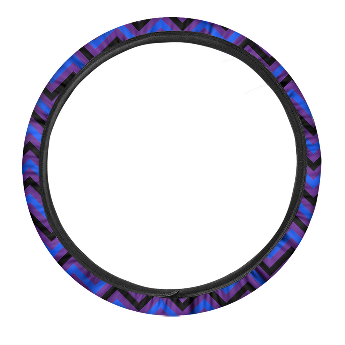 Blue Black And Purple Chevron Print Car Steering Wheel Cover-grizzshop