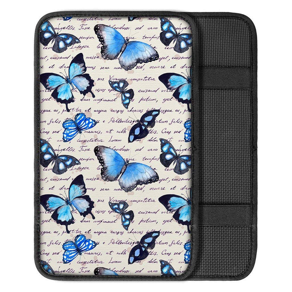 Blue Butterfly Watercolor Print Car Console Cover-grizzshop