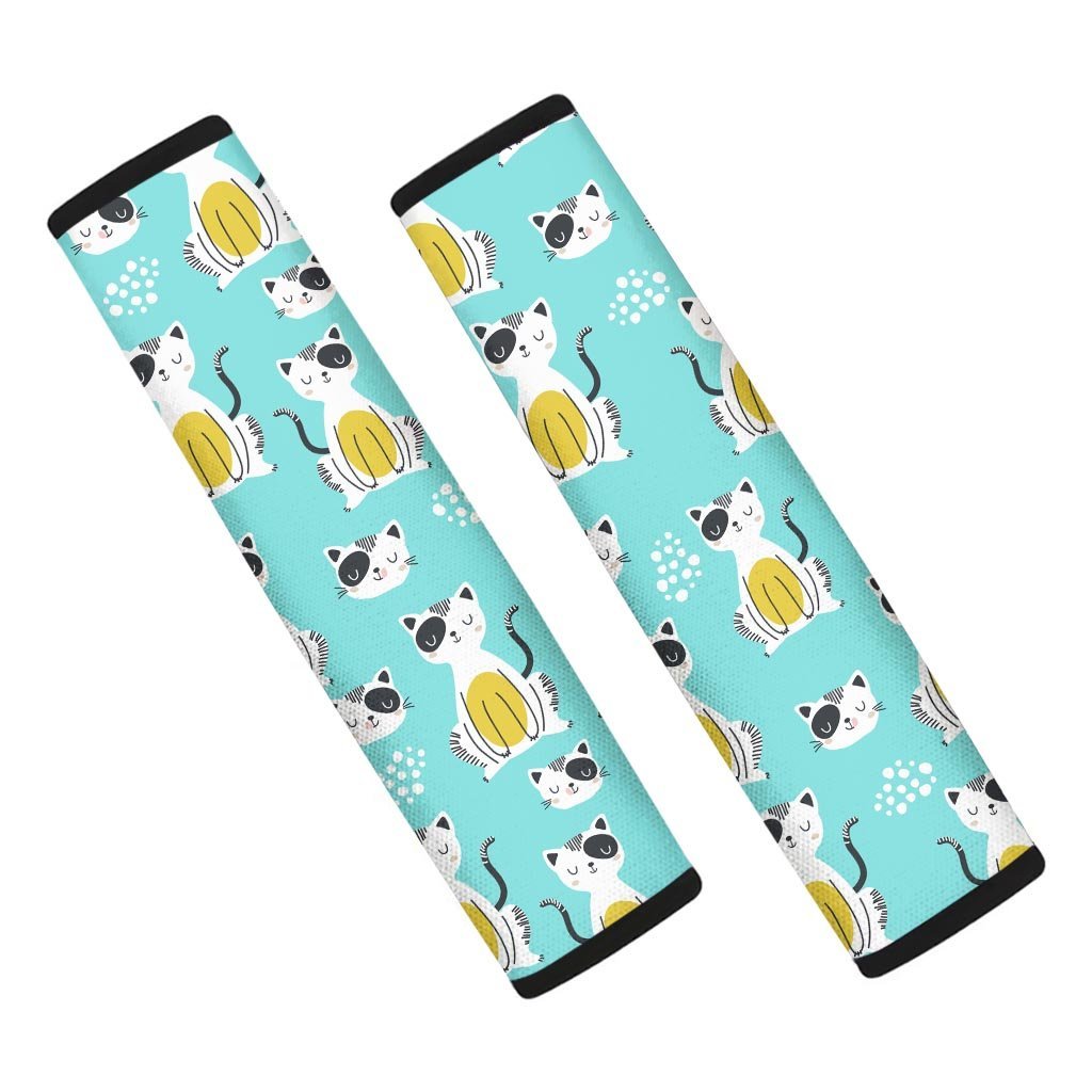 Blue Cat Print Seat Belt Cover-grizzshop