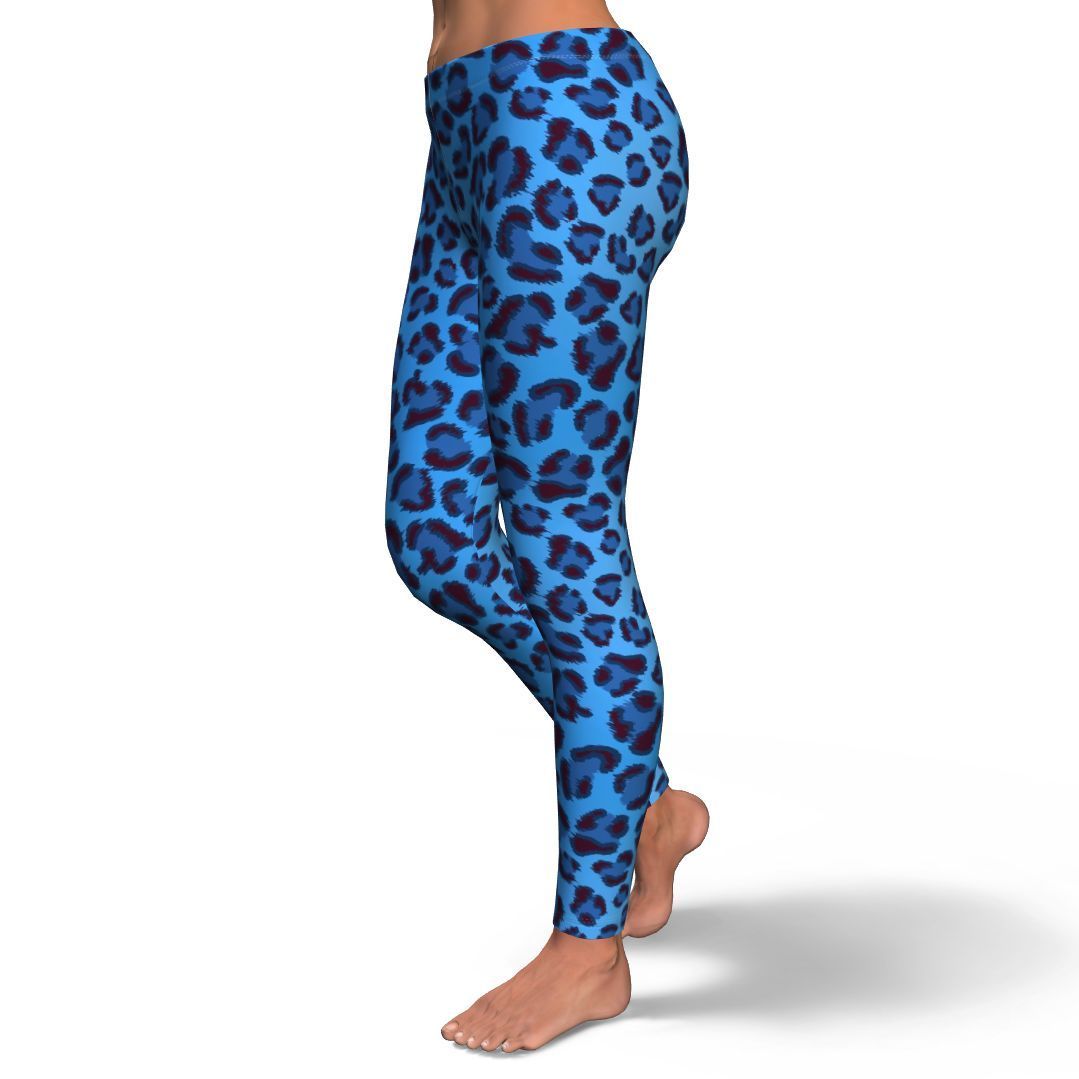 Blue Cheetah Leopard Pattern Print Pattern Women Leggings-grizzshop