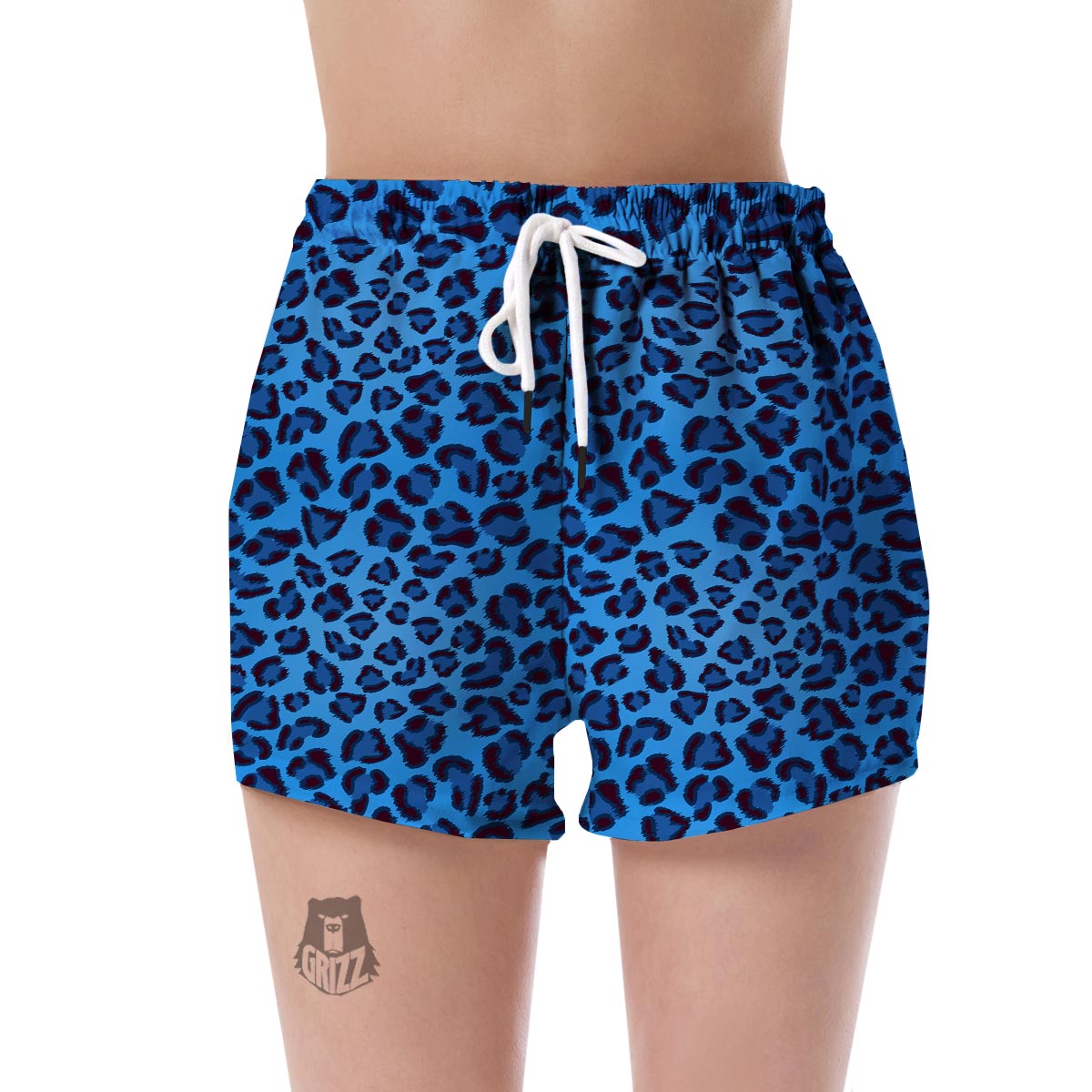Blue Cheetah Leopard Pattern Print Women's Shorts-grizzshop