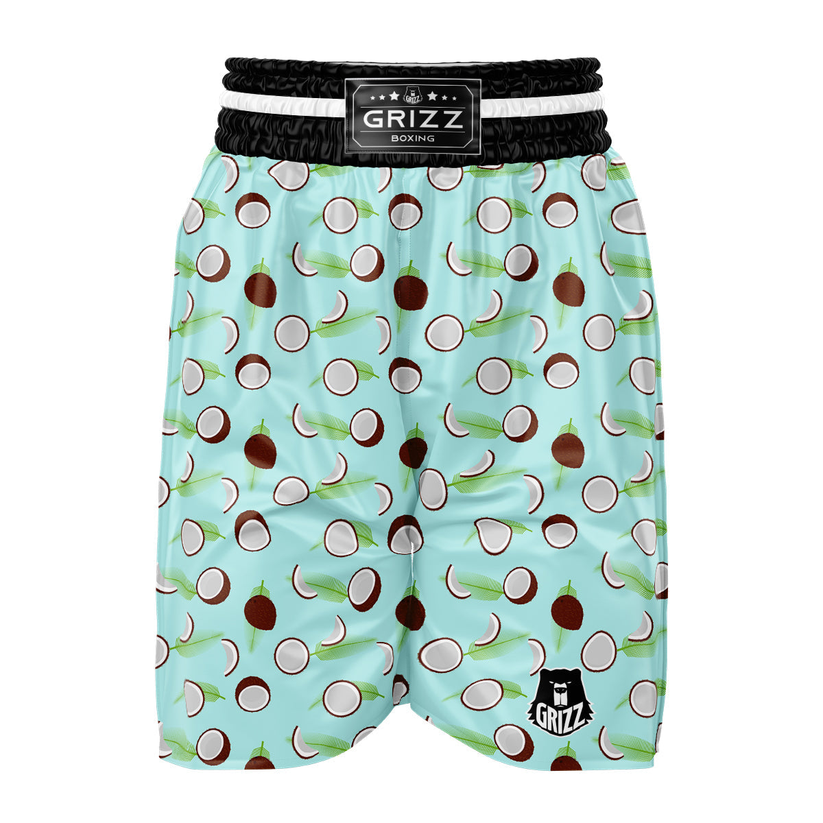 Blue Coconut Print Pattern Boxing Shorts-grizzshop