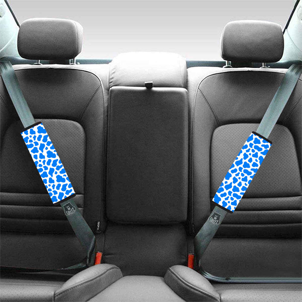 Blue Cow Print Pattern Car Seat Belt Cover-grizzshop