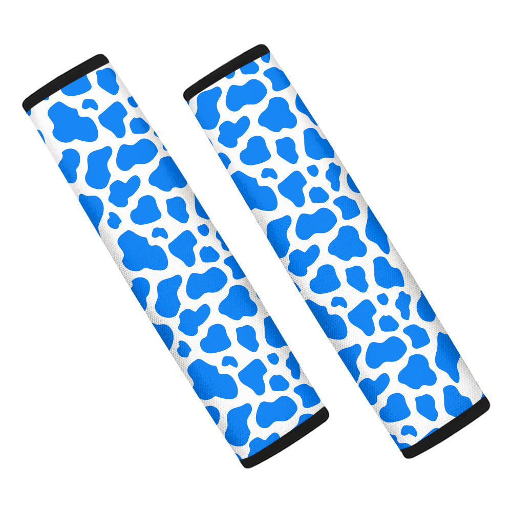 Blue Cow Print Pattern Car Seat Belt Cover-grizzshop