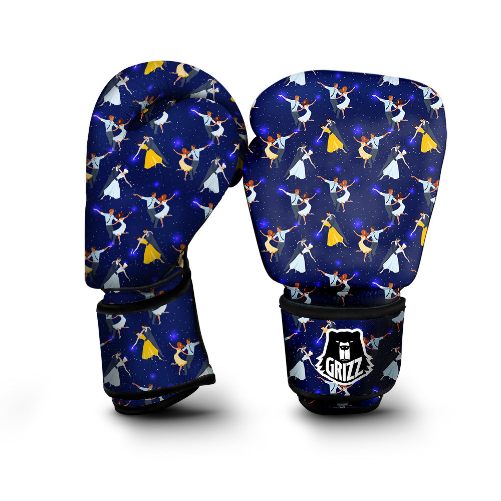 Blue Dancer Print Pattern Boxing Gloves-grizzshop