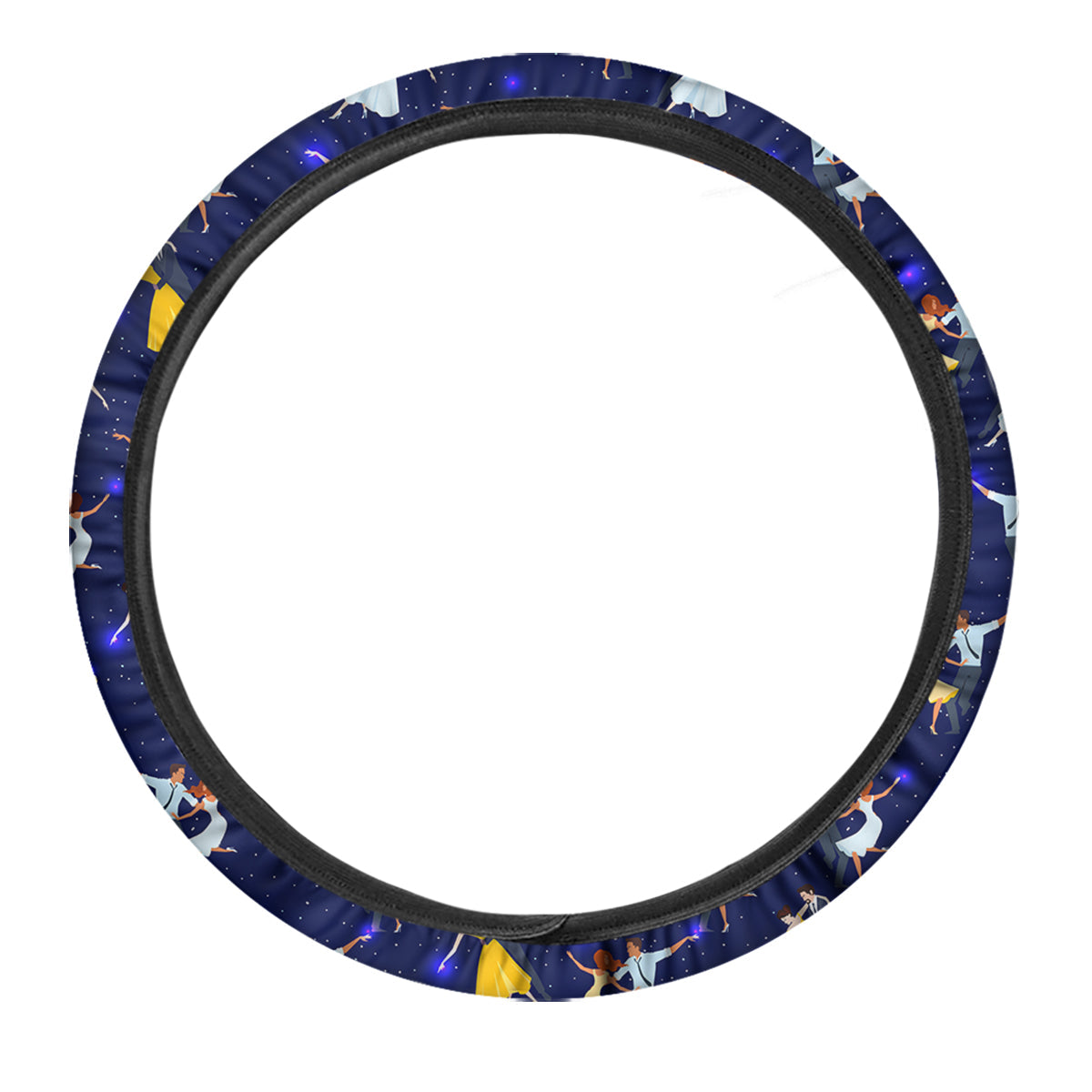 Blue Dancer Print Pattern Car Steering Wheel Cover-grizzshop