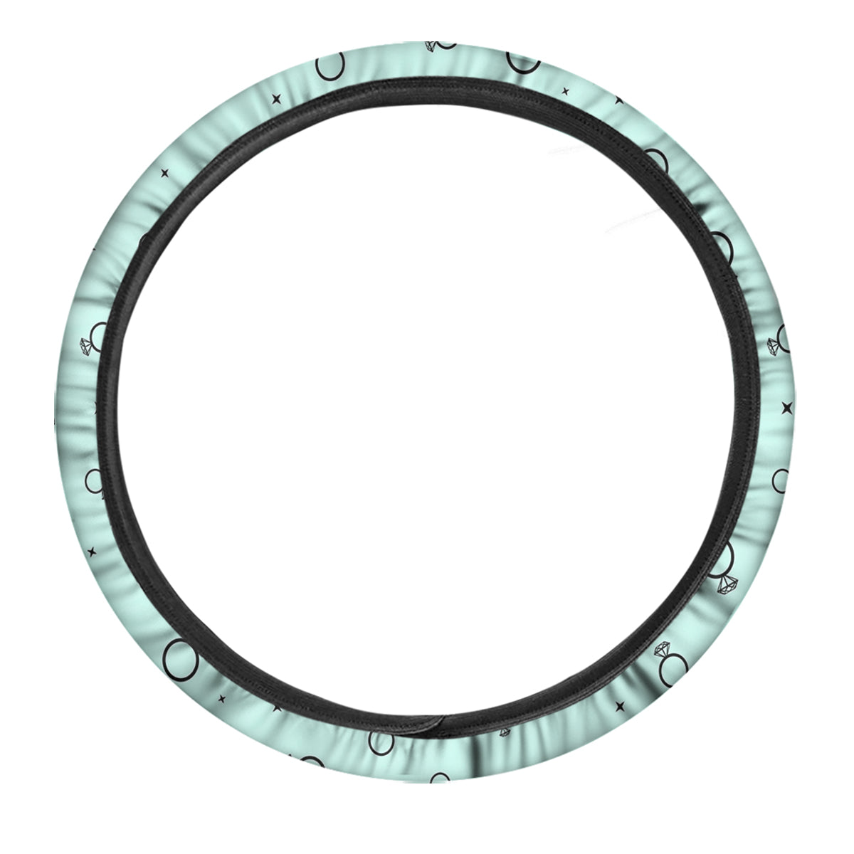 Blue Diamond Ring Print Pattern Car Steering Wheel Cover-grizzshop