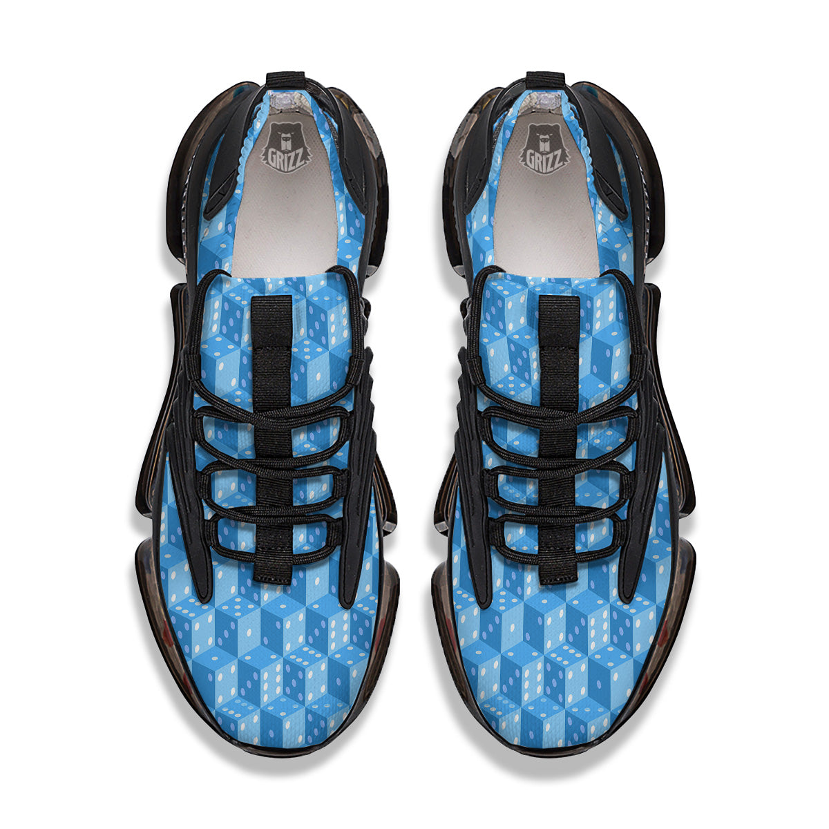 Blue Dice Casino Print Pattern Black Gym Shoes-grizzshop