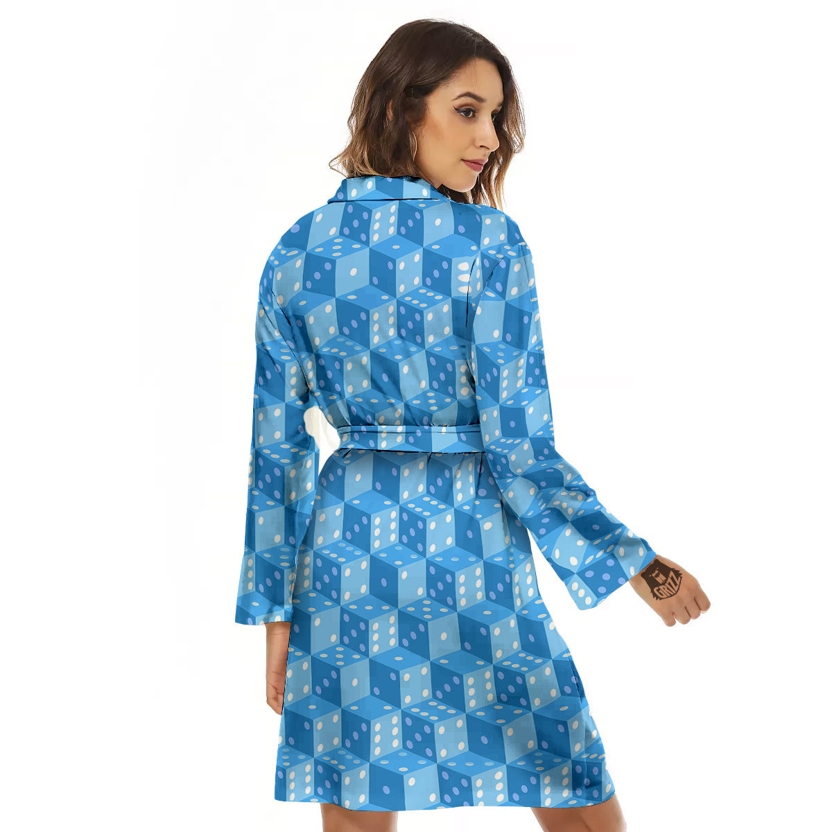 Blue Dice Casino Print Pattern Women's Robe-grizzshop