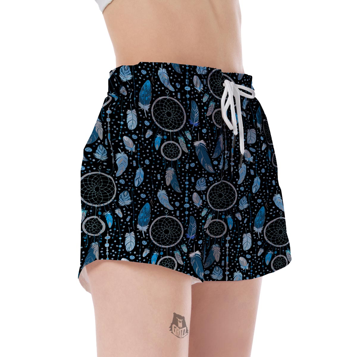 Blue Dream Catcher Feather Women's Shorts-grizzshop
