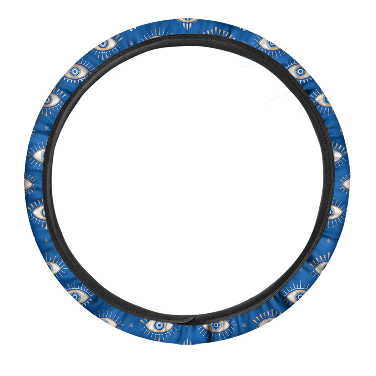 Blue Eyes Hamsa Print Pattern Car Steering Wheel Cover-grizzshop