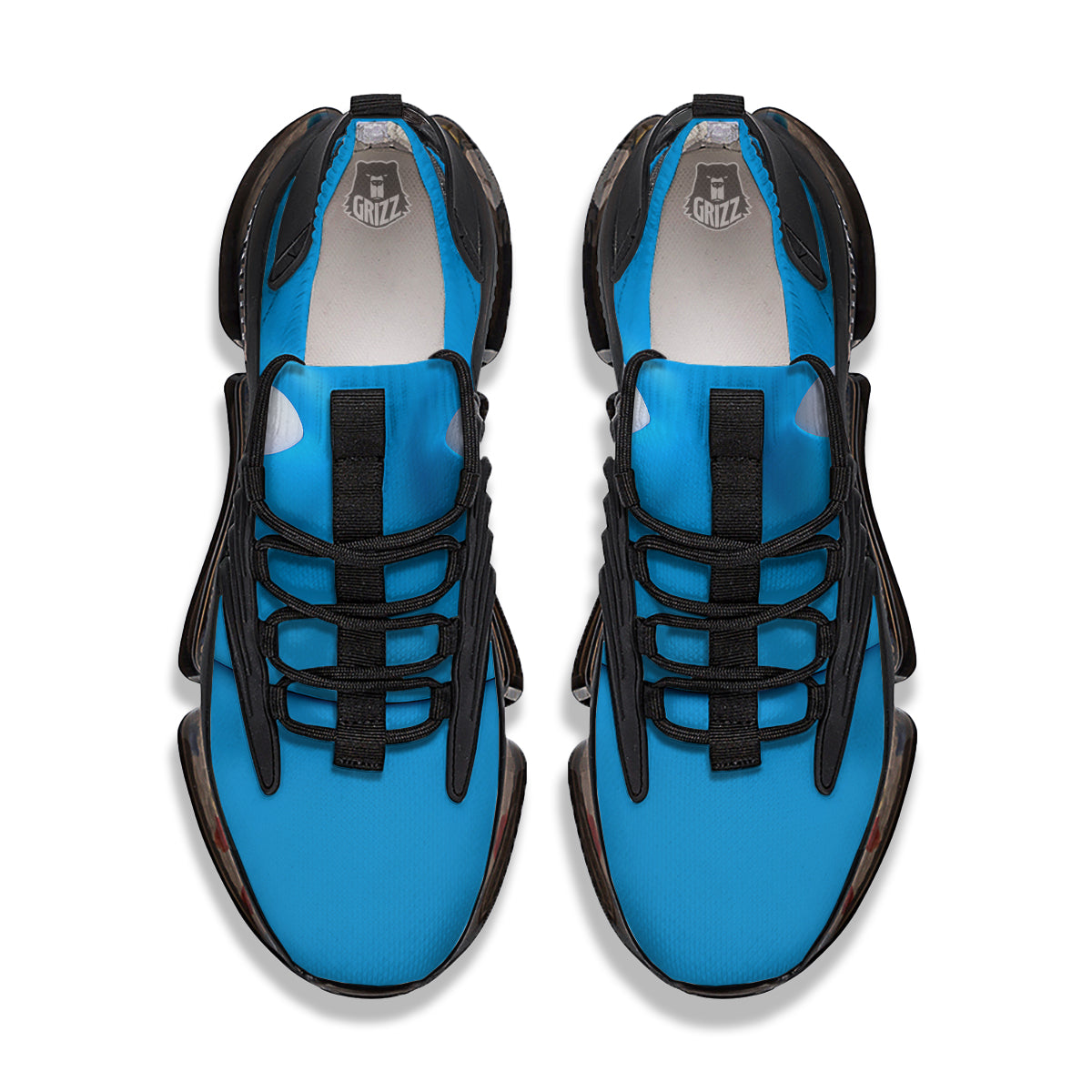 Blue Face Cartoon Emoticon Character Print Black Gym Shoes-grizzshop