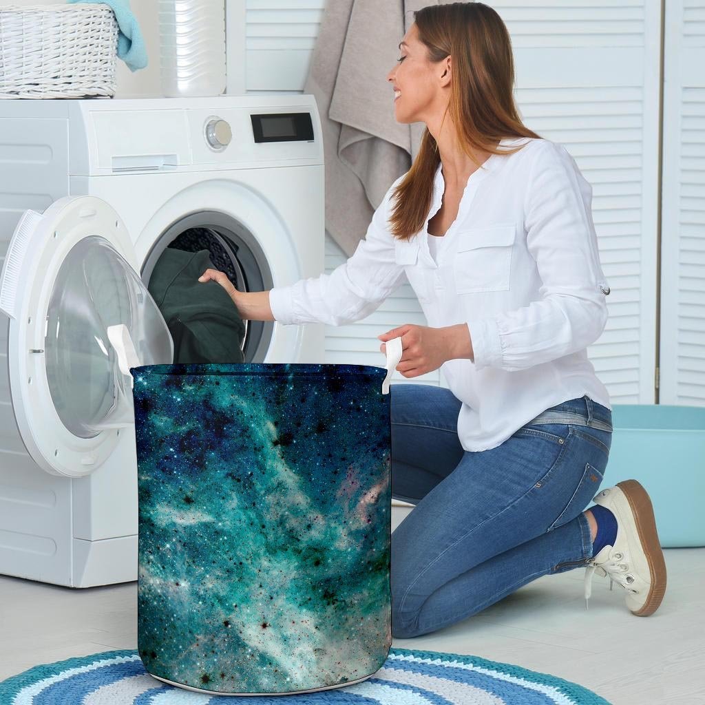 Blue Galaxy Space Laundry Basket-grizzshop