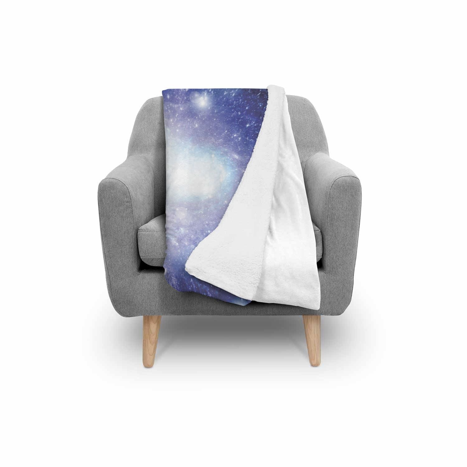 Blue Galaxy Space Stardust Print Throw Blanket-grizzshop