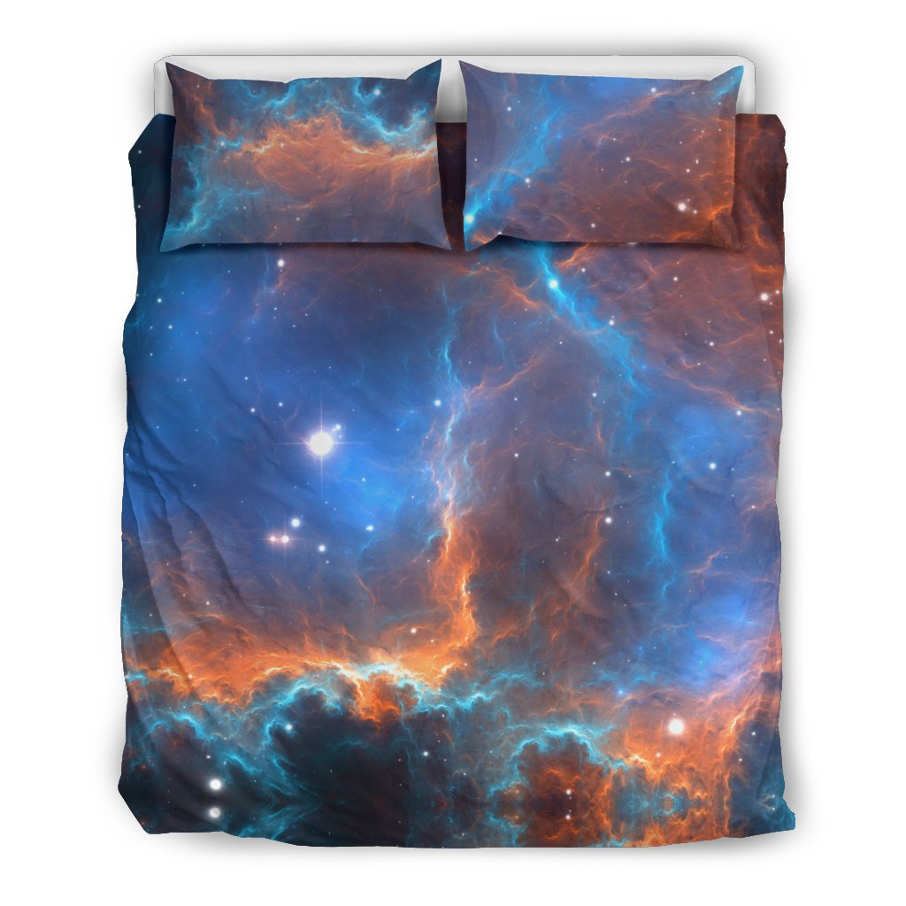 Blue Geomagnetic Storm Galaxy Space Print Duvet Cover Bedding Set-grizzshop