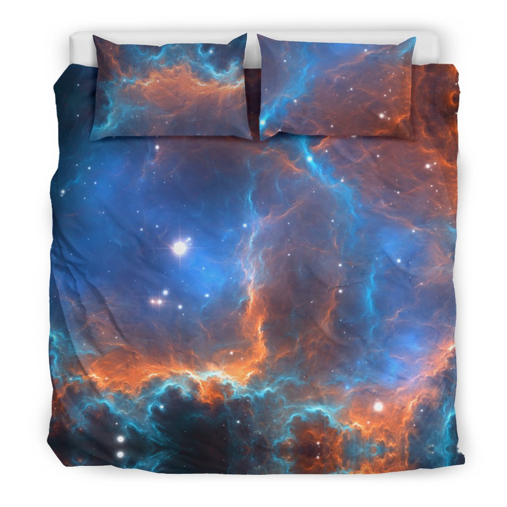 Blue Geomagnetic Storm Galaxy Space Print Duvet Cover Bedding Set-grizzshop