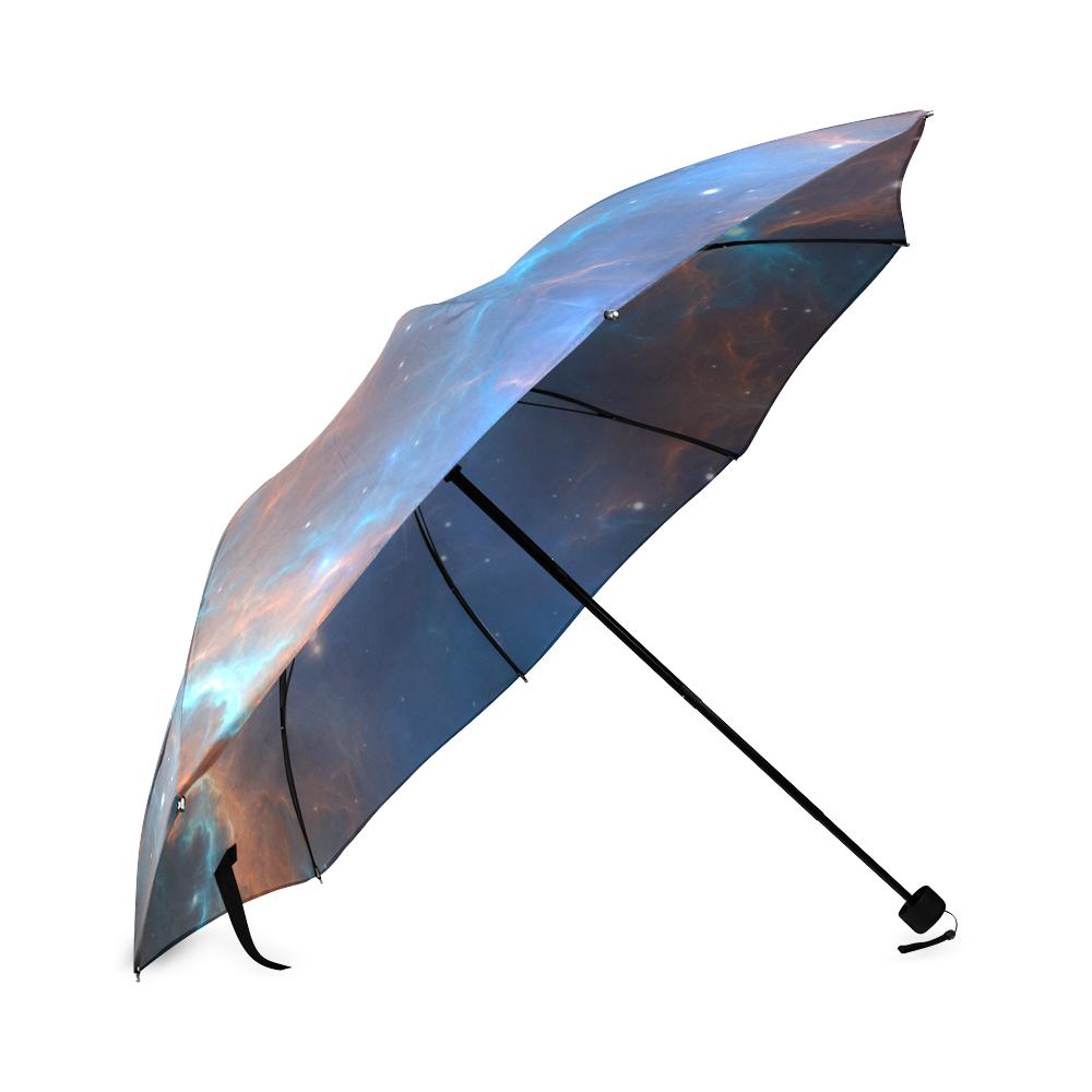 Blue Geomagnetic Storm Galaxy Space Print Foldable Umbrella-grizzshop