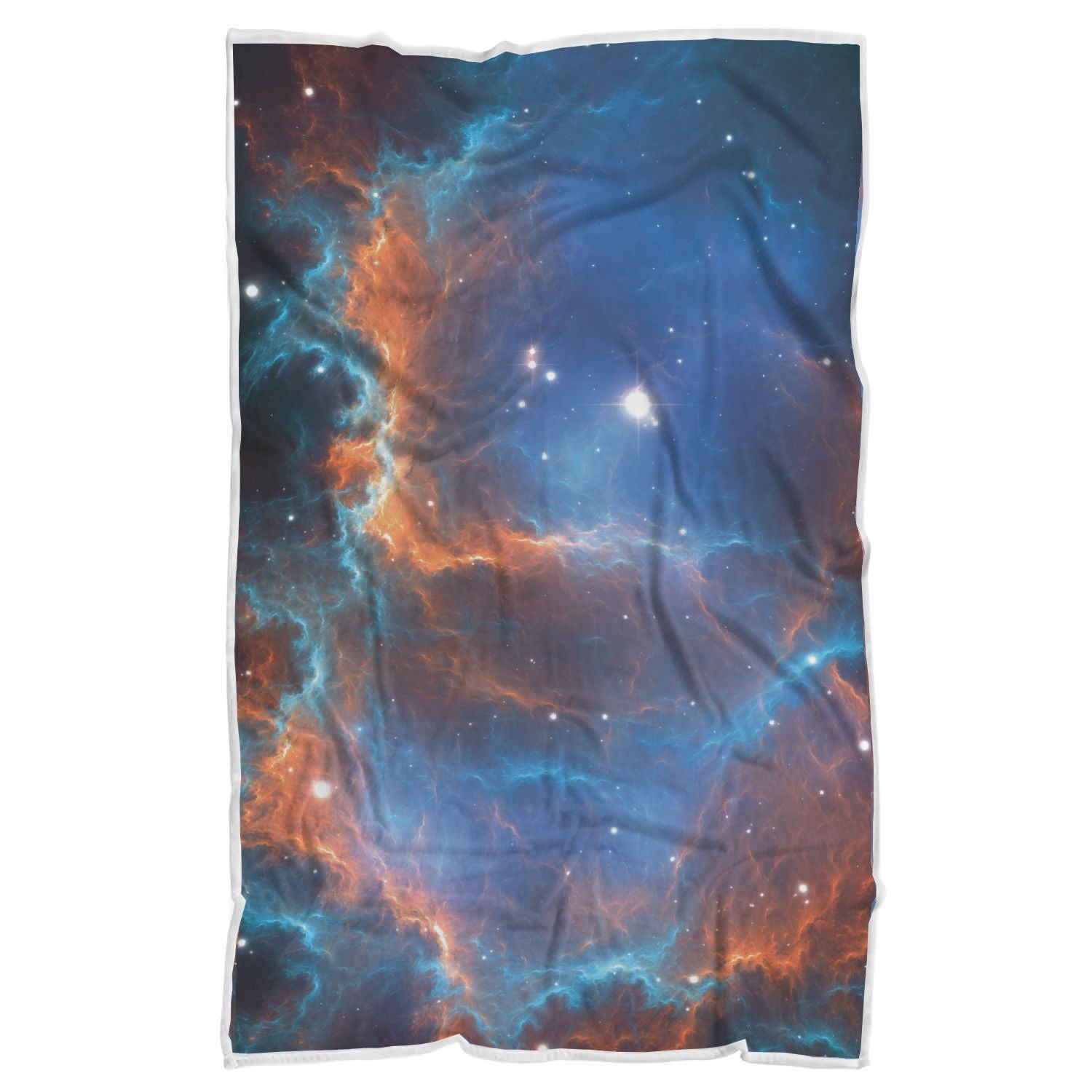 Blue Geomagnetic Storm Galaxy Space Print Throw Blanket-grizzshop