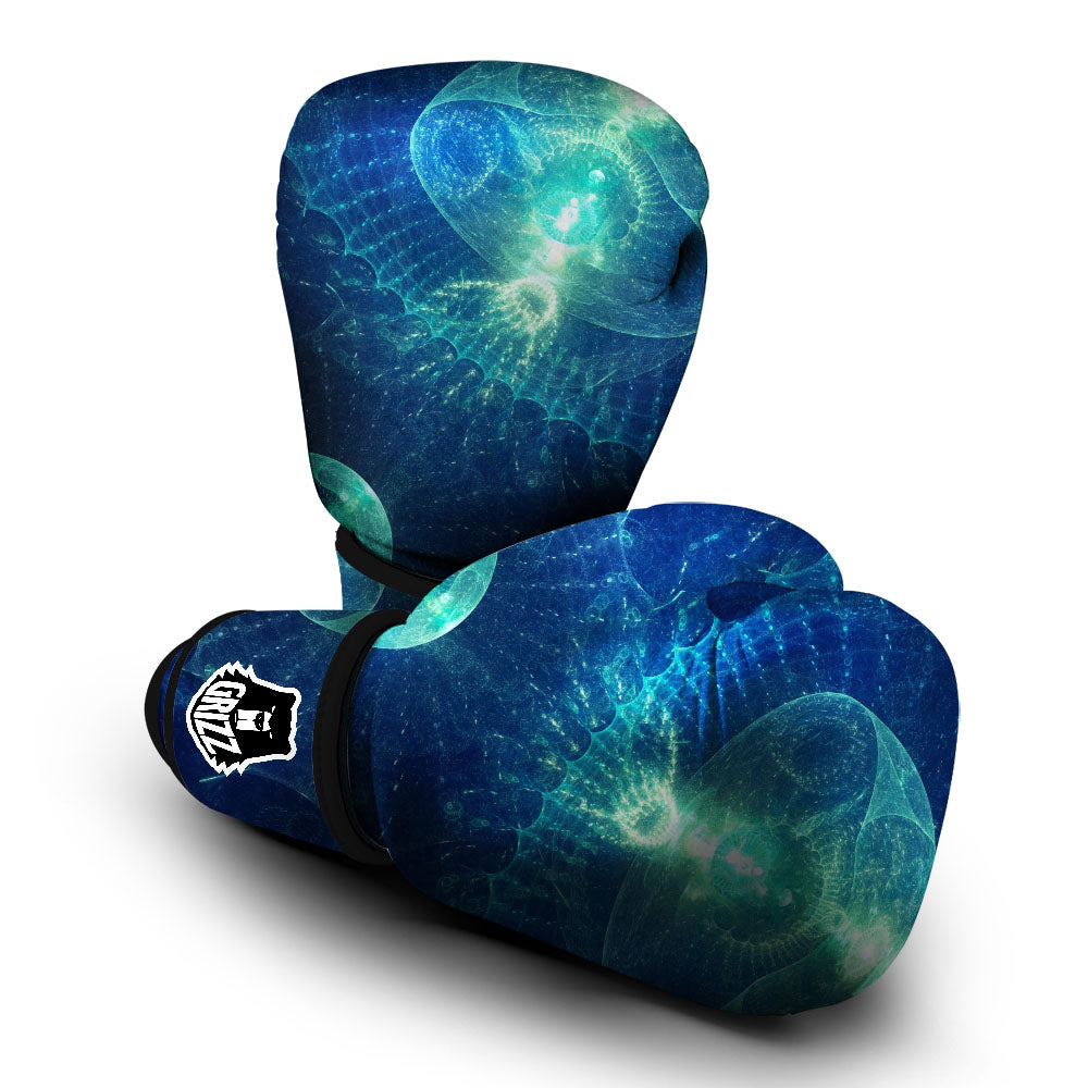 Blue Jellyfish On Deep Sea Print Boxing Gloves-grizzshop