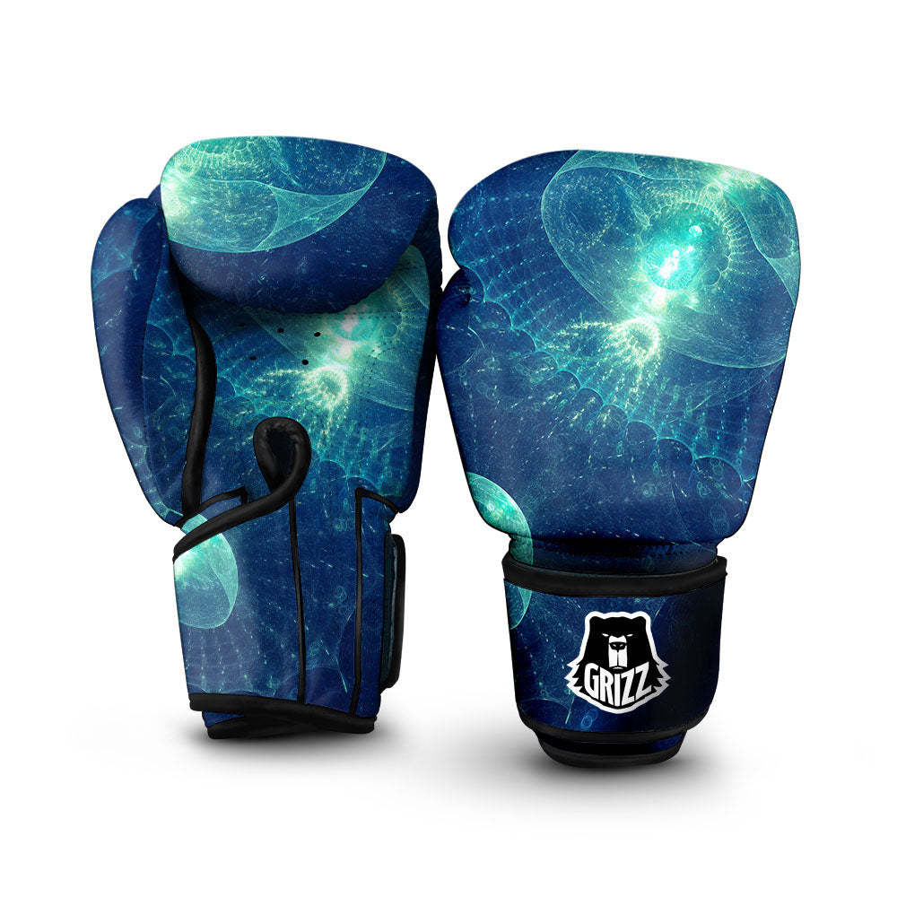Blue Jellyfish On Deep Sea Print Boxing Gloves-grizzshop