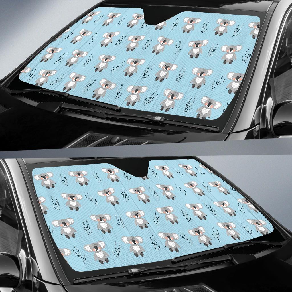 Blue Koala Pattern Print Car Sun Shade-grizzshop