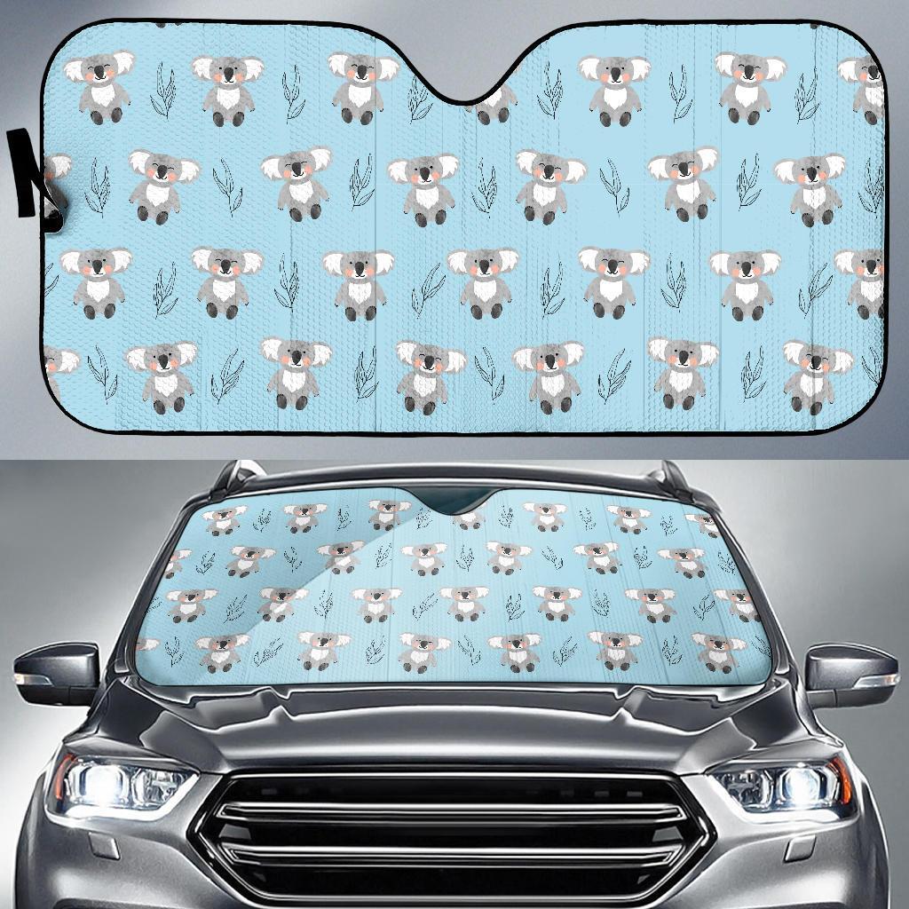 Blue Koala Pattern Print Car Sun Shade-grizzshop