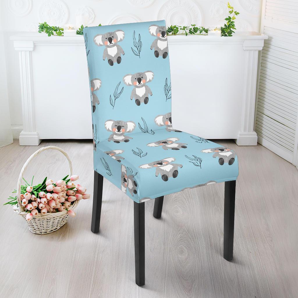 Blue Koala Pattern Print Chair Cover-grizzshop