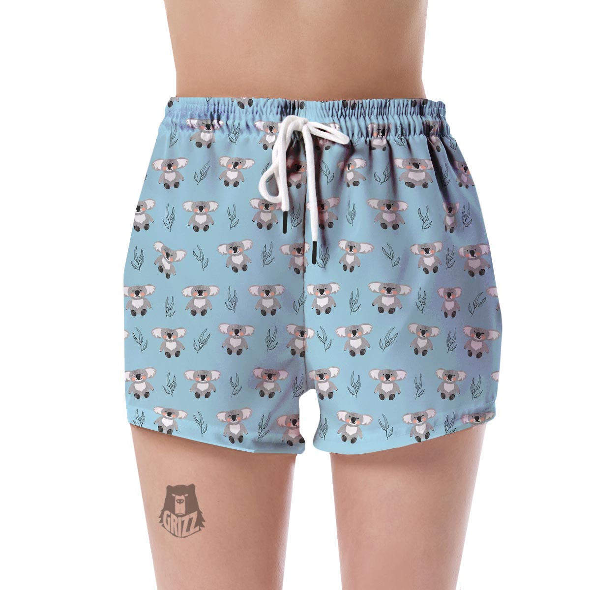 Blue Koala Pattern Print Women's Shorts-grizzshop