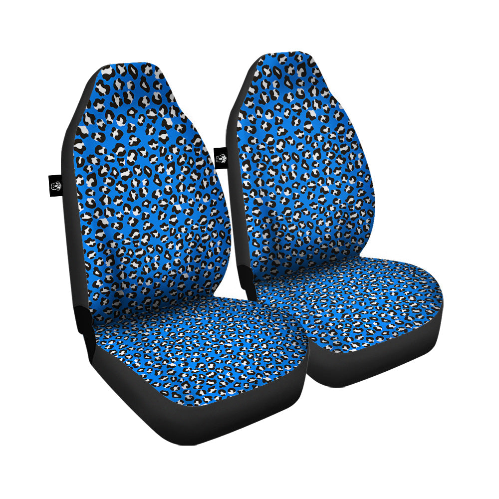 Blue Leopard Print Pattern Car Seat Covers-grizzshop