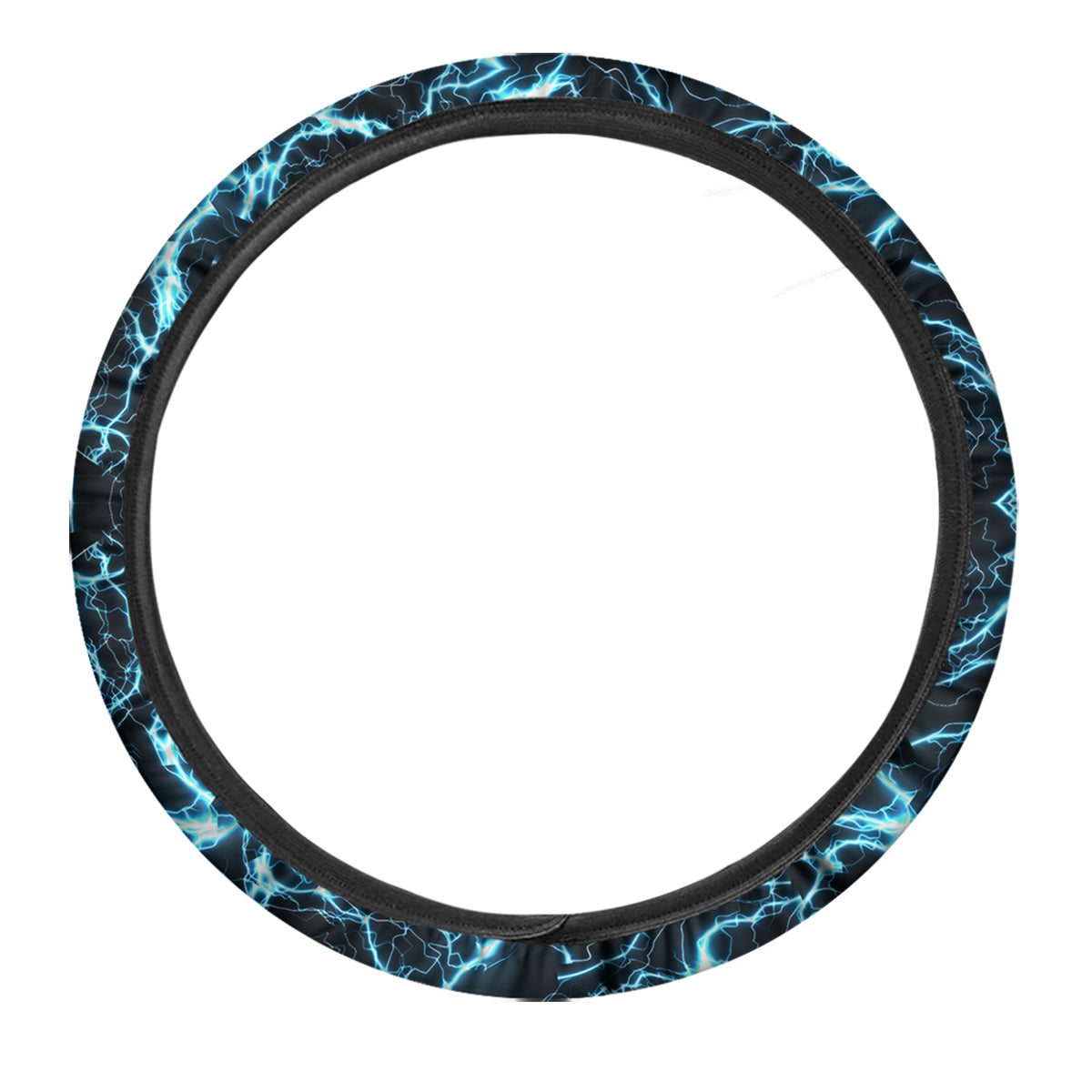 Blue Lightning Explosion Print Pattern Car Steering Wheel Cover-grizzshop