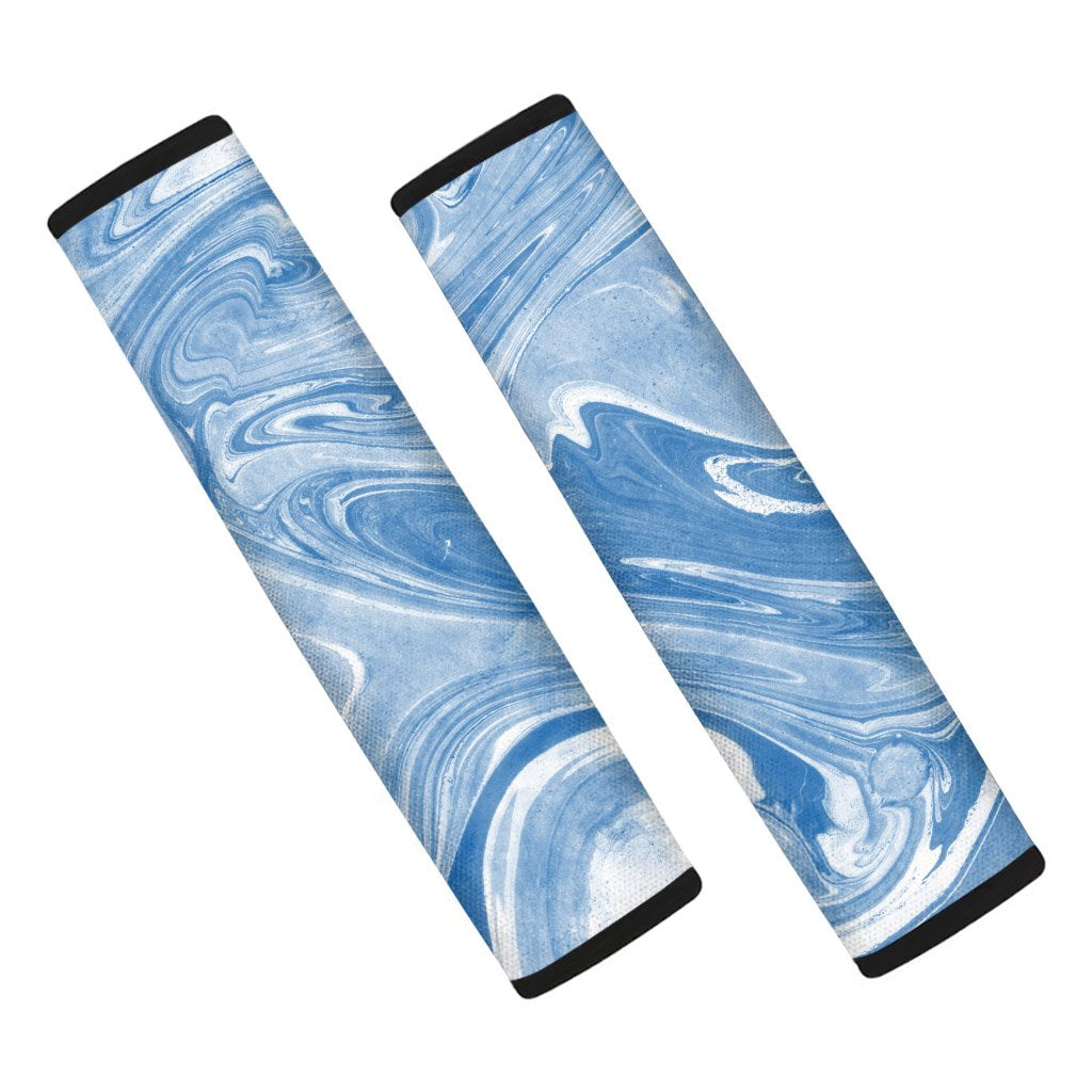 Blue Liquid Marble Seat Belt Cover-grizzshop