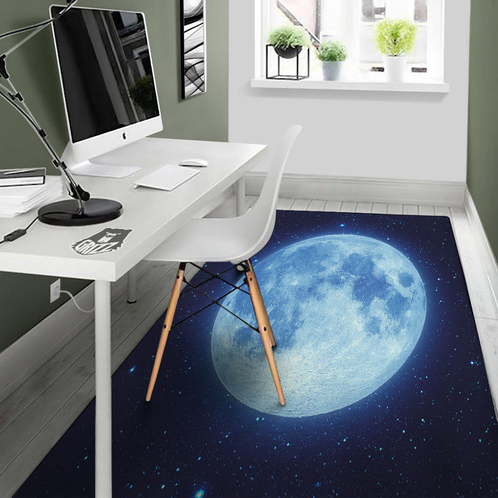 Blue Moon Print Floor Mat-grizzshop