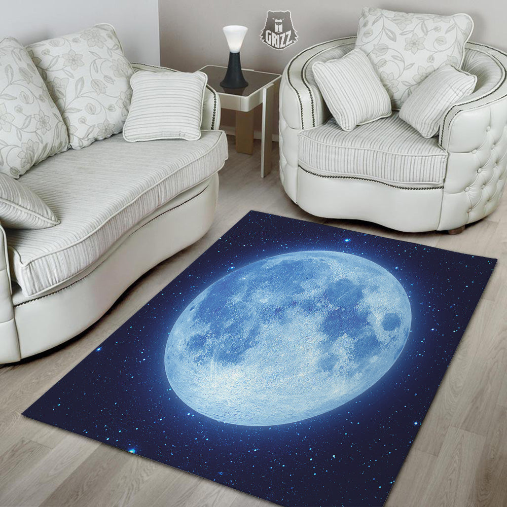 Blue Moon Print Floor Mat-grizzshop