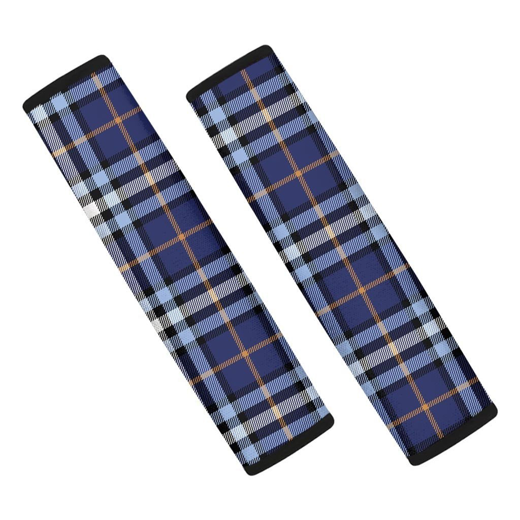 Blue Navy Plaid Tartan Seat Belt Cover-grizzshop