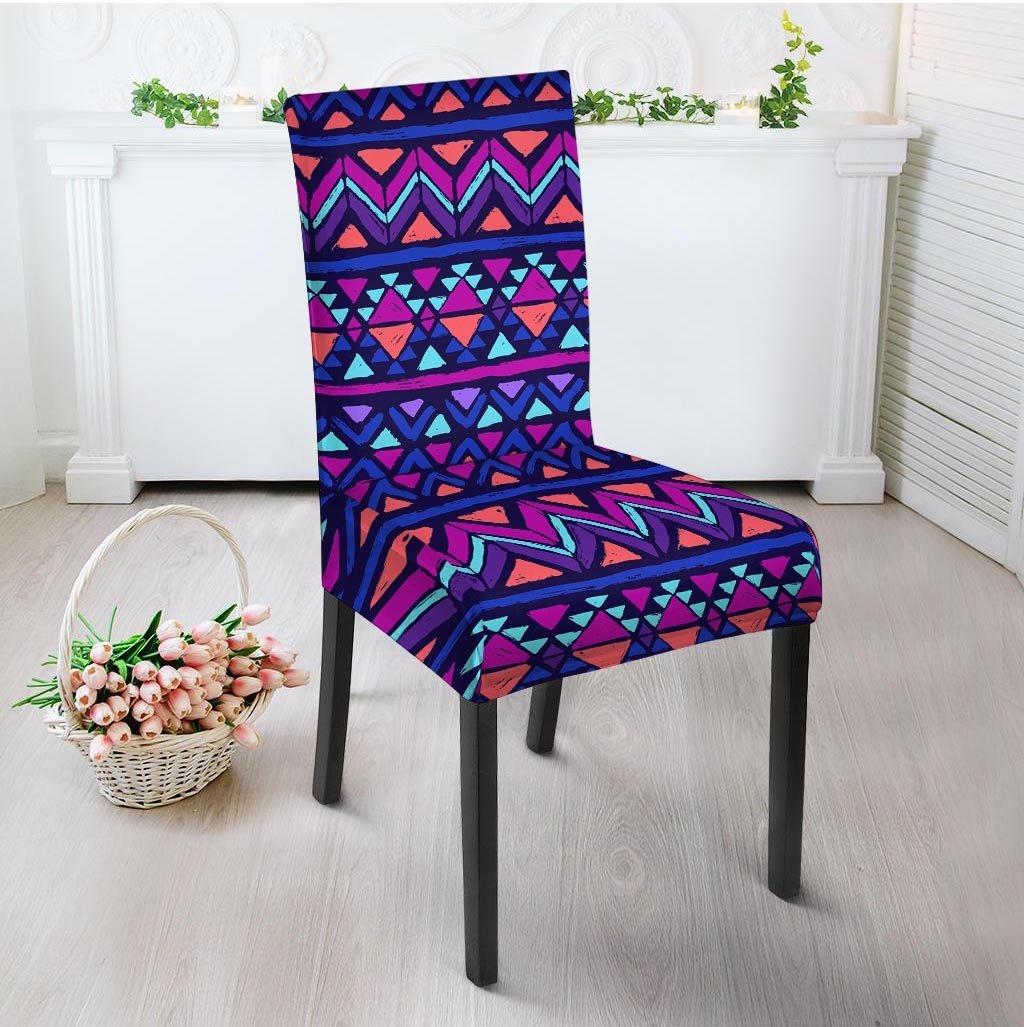 Blue Neon Color Indian Aztec Chair Cover-grizzshop