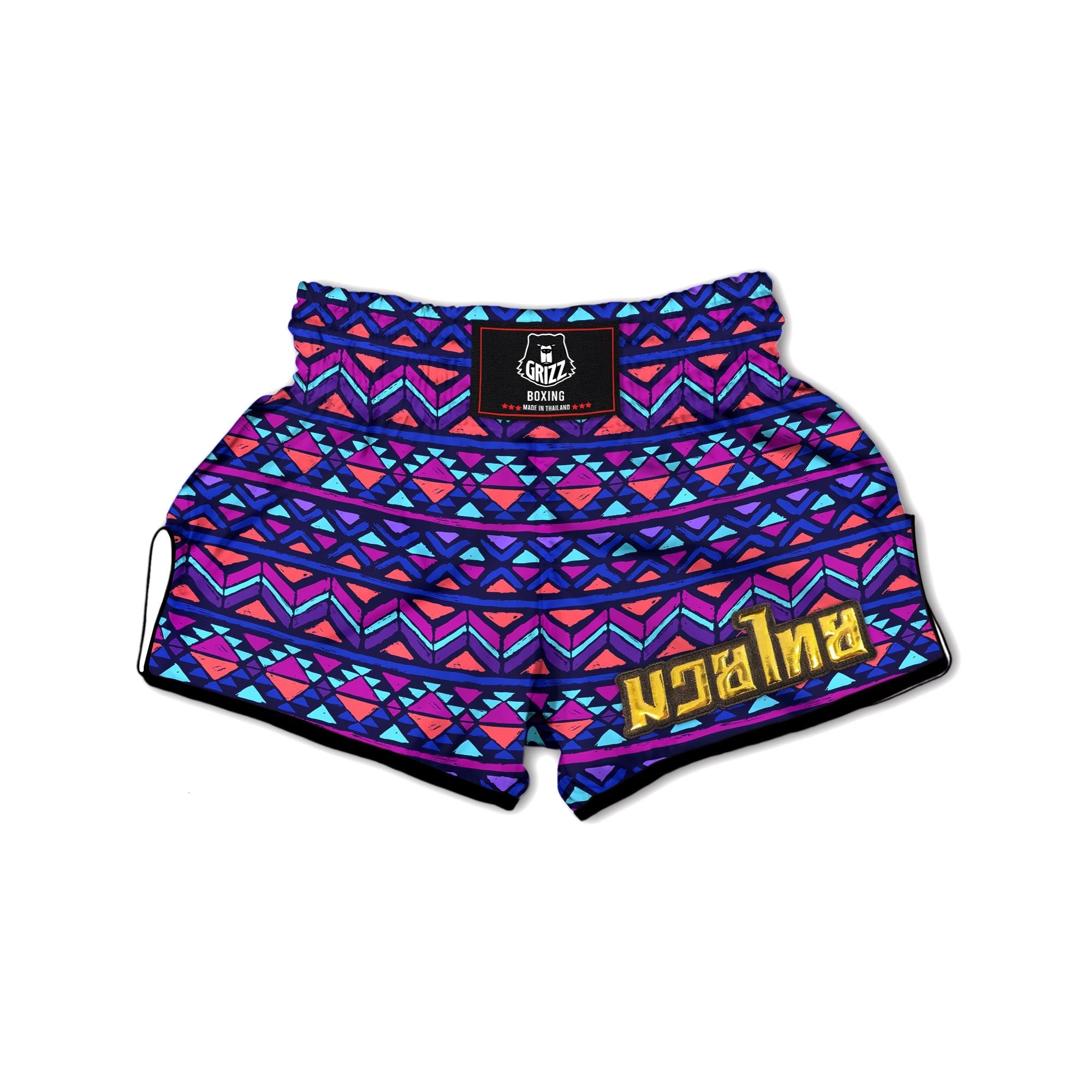 Geometric Tribal Aztec Print Pattern Muay Thai Boxing Shorts