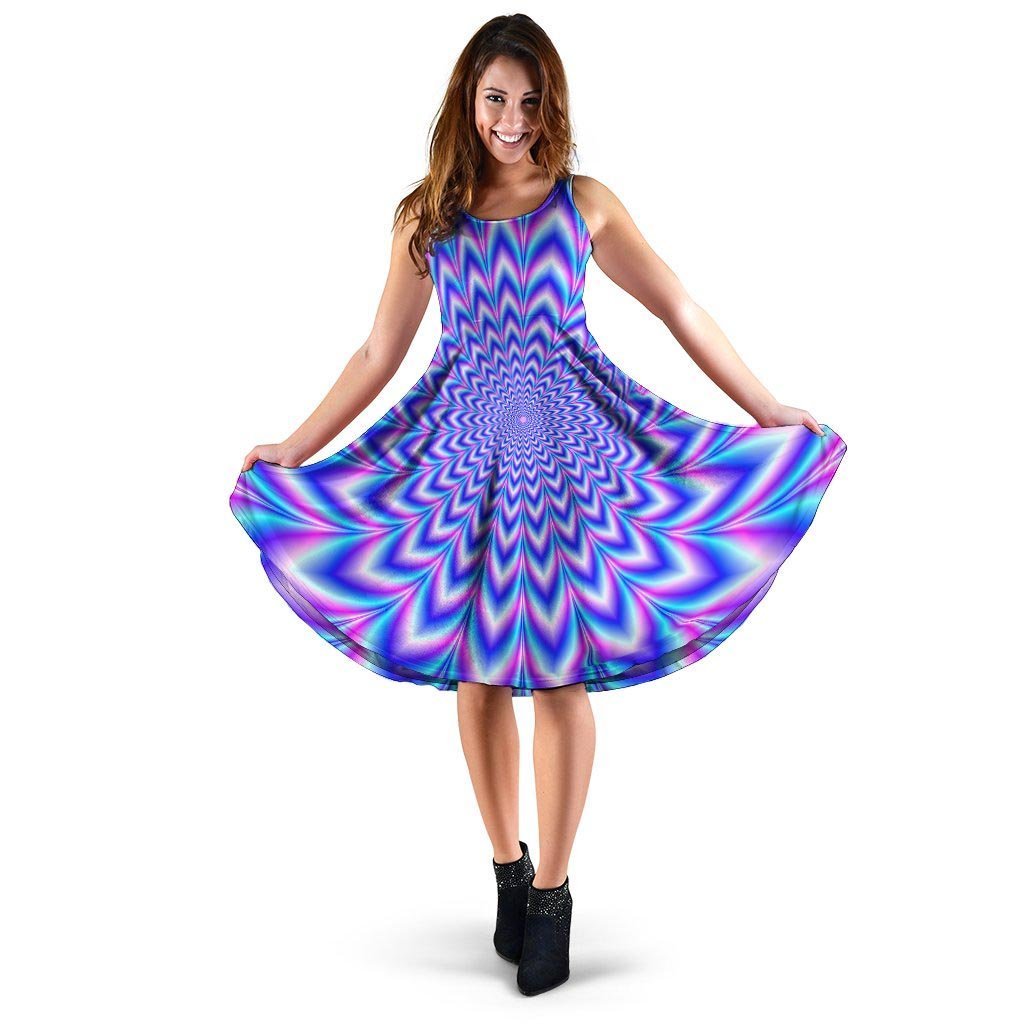 Blue Optical illusion Dress-grizzshop