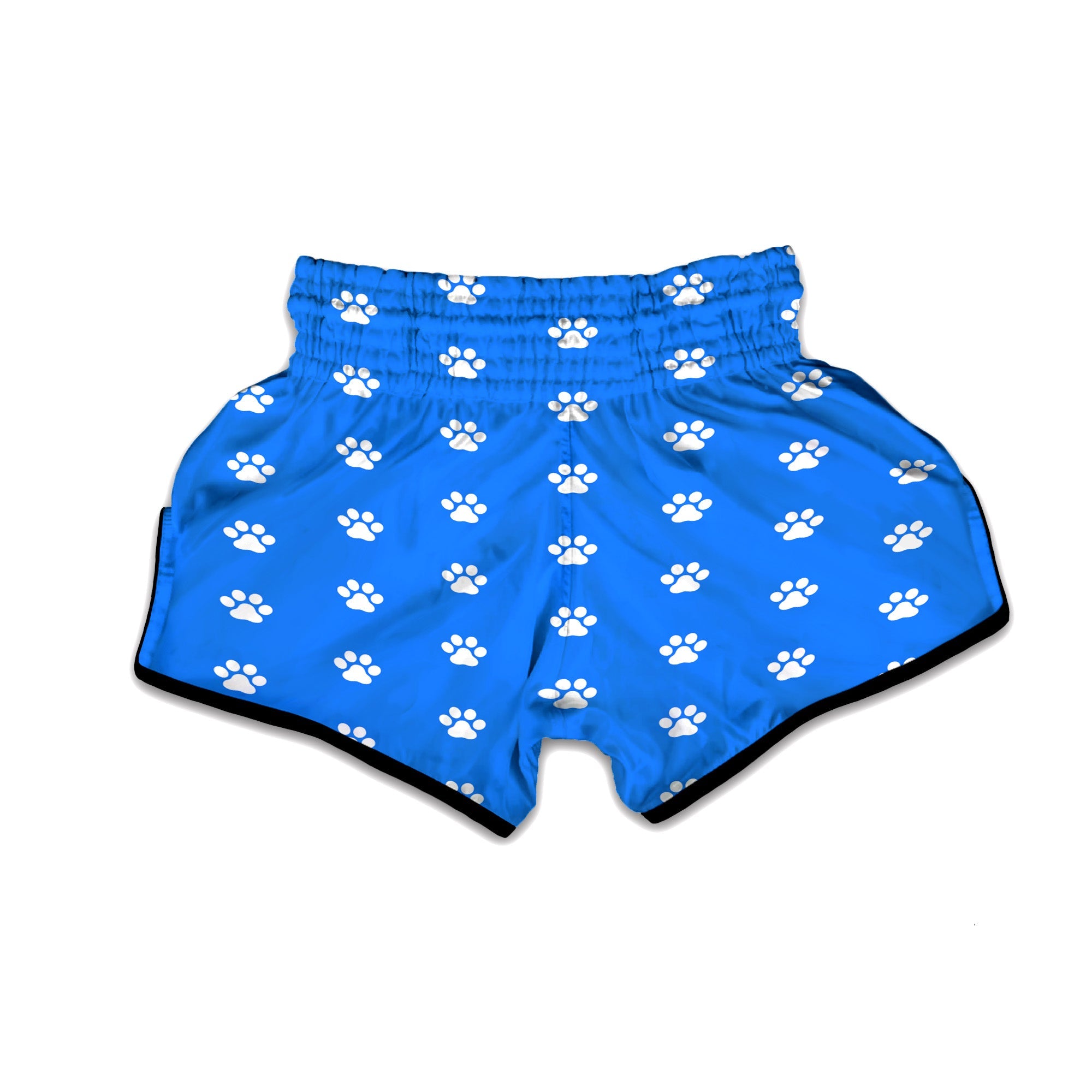 Blue Paw Print Muay Thai Boxing Shorts-grizzshop