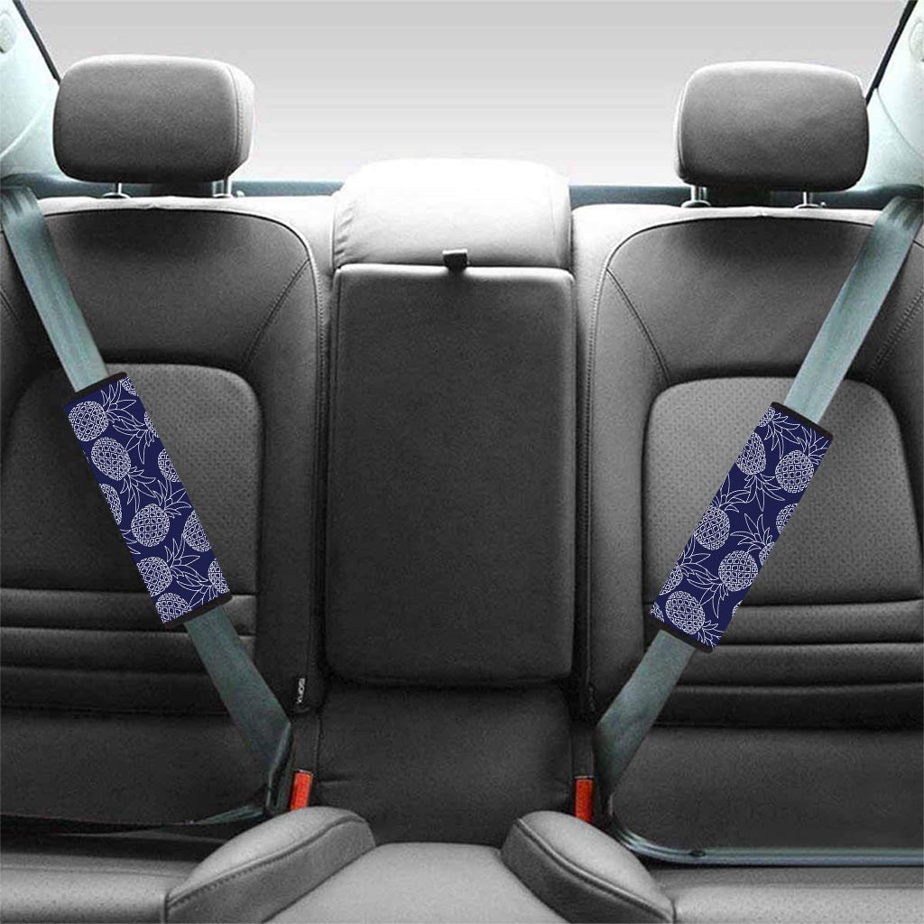 Blue Pine Pineapple Print Seat Belt Cover-grizzshop