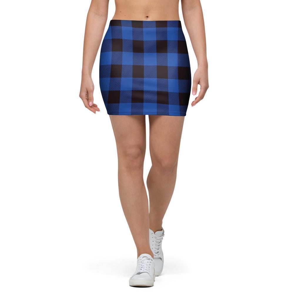 Blue Plaid Mini Skirt-grizzshop