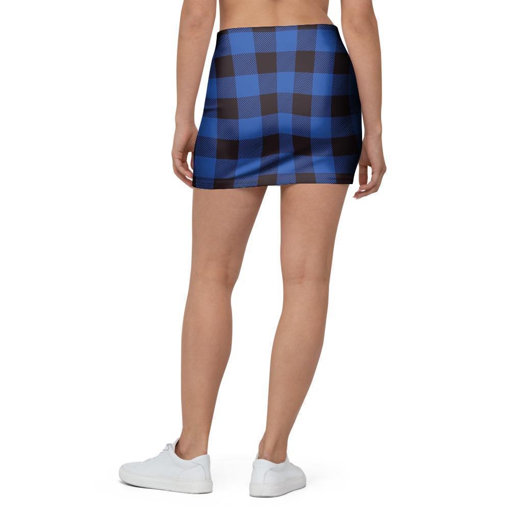 Blue Plaid Mini Skirt-grizzshop