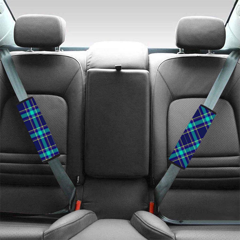 Blue Plaid Tartan Print Seat Belt Cover-grizzshop
