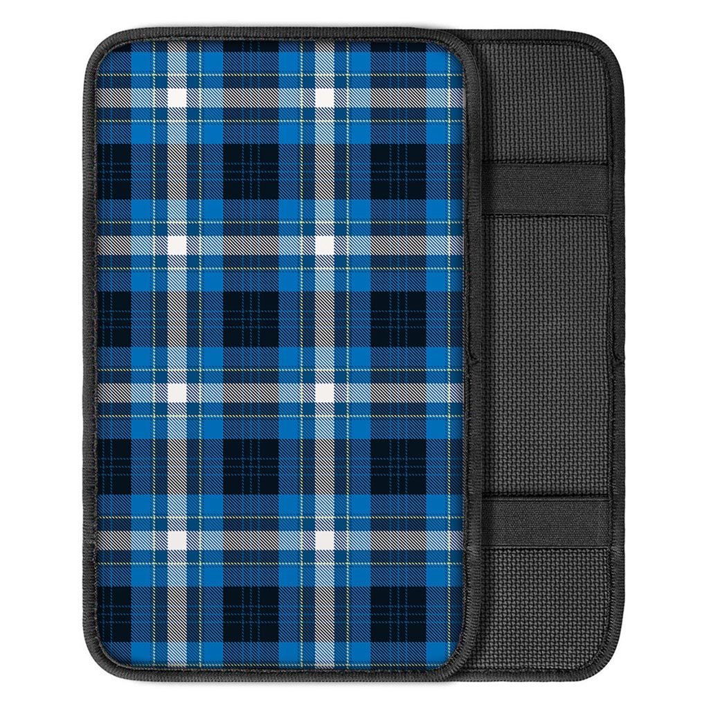 Blue Plaid Tartan Scottish Car Console Cover-grizzshop