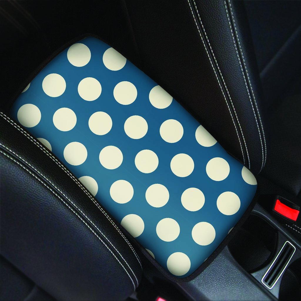 Blue Polka Dot Car Console Cover-grizzshop