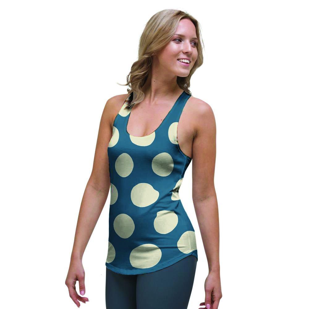 Blue Polka Dot Women's Racerback Tank Top-grizzshop