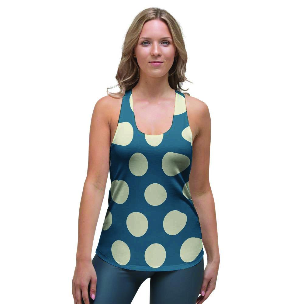 Blue Polka Dot Women's Racerback Tank Top-grizzshop
