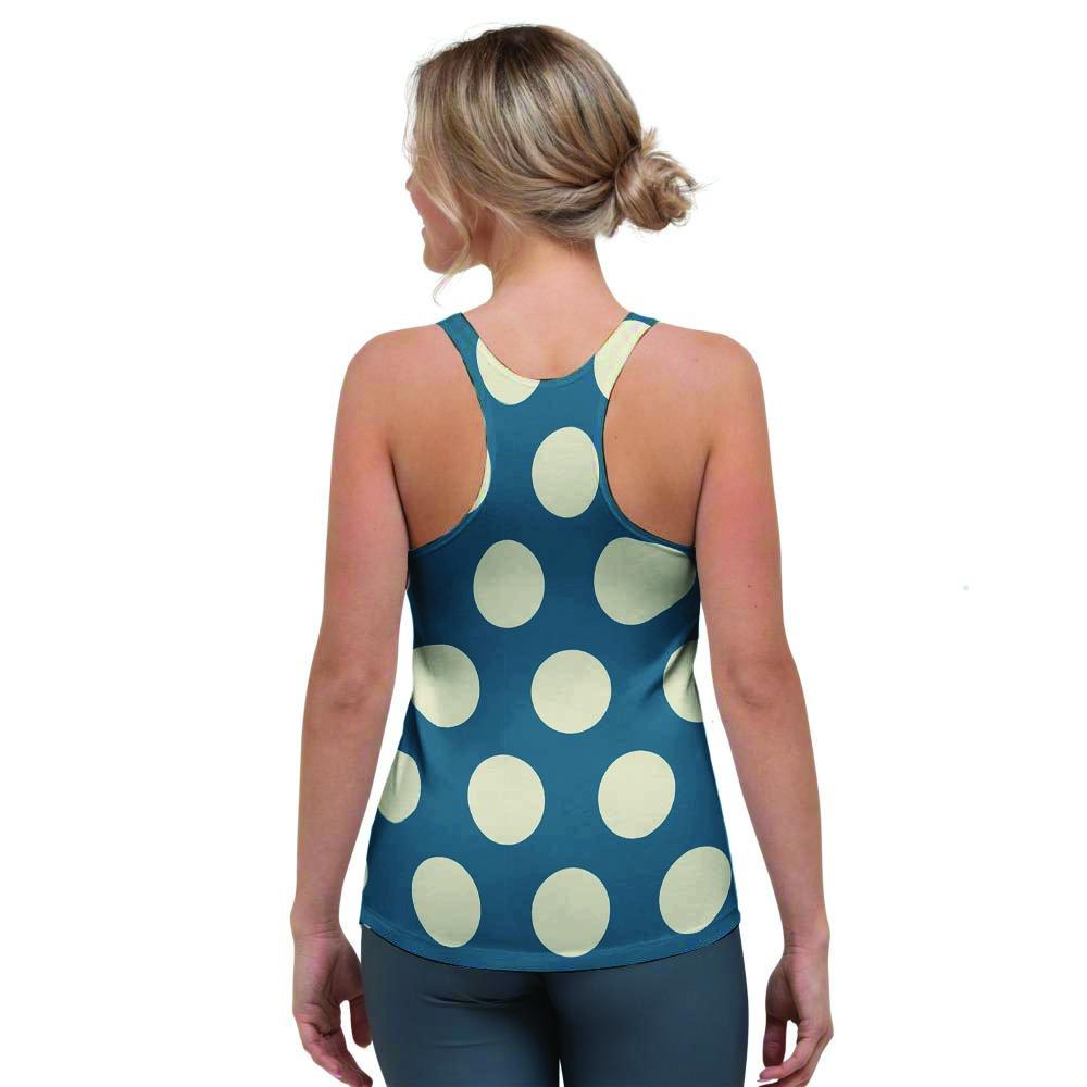 Blue Polka Dot Women's Racerback Tank Top-grizzshop