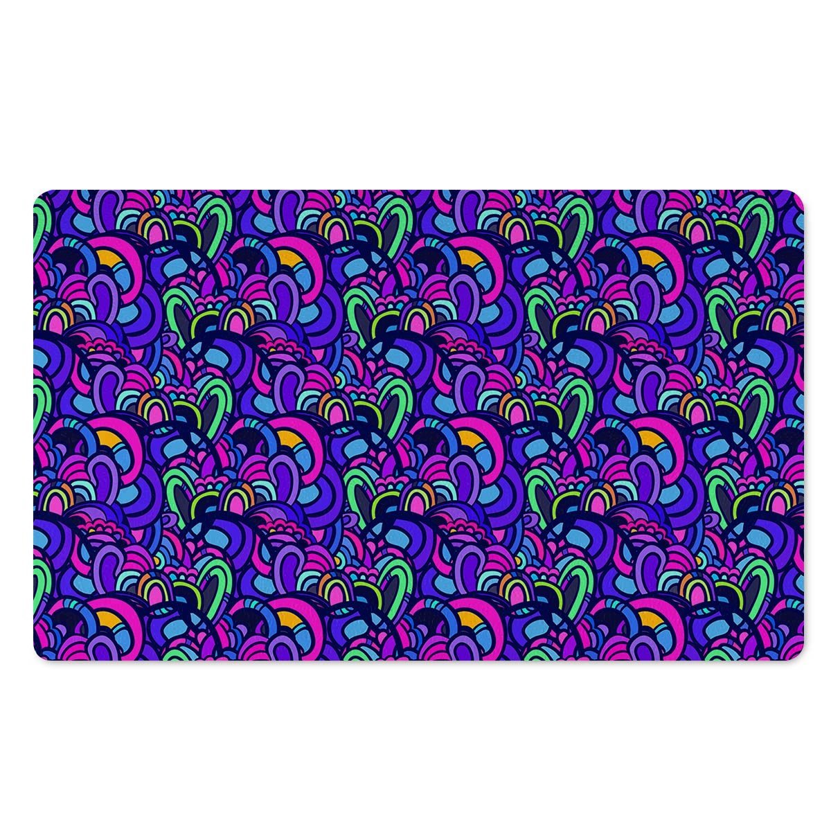 Blue Psychedelic Door Mat-grizzshop