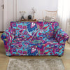 Blue Purple Red Paisley Pattern Print Loveseat Cover-grizzshop